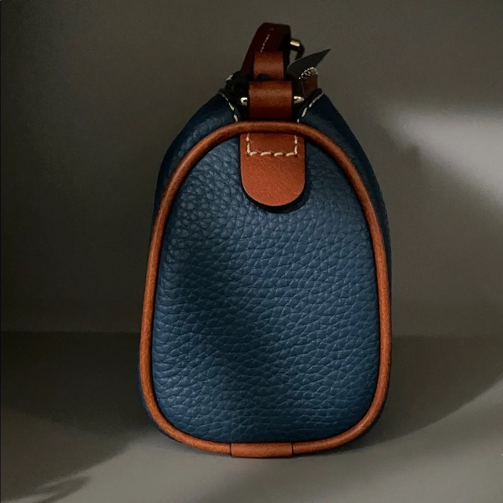 Dooney & Bourke Blue Leather Crossbody with Brown Trim. **NWT** - Picture 3 of 7